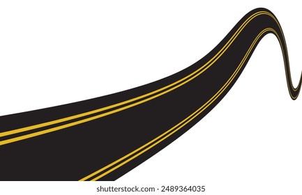 Double yellow lines on asphalt road. Vector illustration. EPS 10