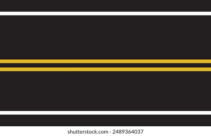 Double yellow lines on asphalt road. Vector illustration. EPS 10