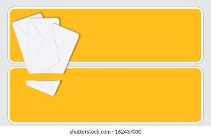 double yellow text box with envelope
