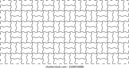 Double zig zag shape paving blocks. Seamless basketweave brick texture in vector no.4