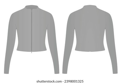 Double zipper cardigan. vector illustration