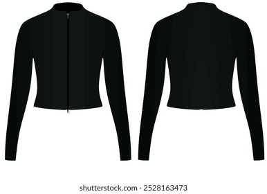 Double zipper cardigan. vector illustration