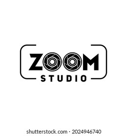 Double Zoom Lens Logo Flat Design