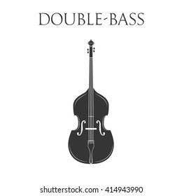 Doublebass. Isolated On White Background. Vector Illustration