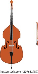 A doublebass is a large stringed instrument such as an upright bass with a lower register.