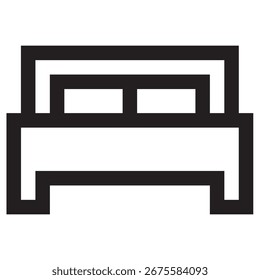 Icono de Vector moderno de doble cama: Plantilla de símbolos de ilustración mínima para el diseño de interfaz de usuario del App móvil de Web
