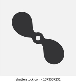 Double-bladed propeller. Flat vector icon