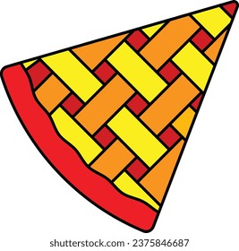 Concepto de pie de fruta de doble costra, diseño de icono vectorial de galette, símbolo de panadería y productos horneados, signo de educación culinaria y de cocina, ilustración de material de desarrollo de recetas
