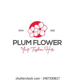 Doubled Red Plum Flowers with Round Shape