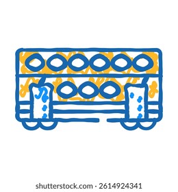double-deck wagon doodle icon sketch vector. double-deck wagon sign. isolated symbol illustration