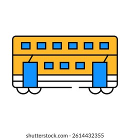 double-deck wagon line icon vector. double-deck wagon sign. isolated symbol illustration