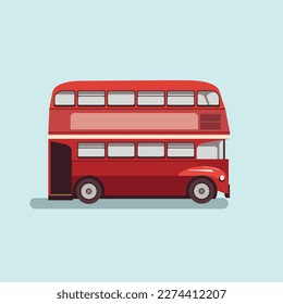 Double-decker bus in London. Flat style illustration. 