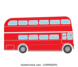 Doppeldeckerbus in London einzeln auf weißem Hintergrund. Vektorgrafik.