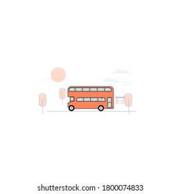 double-decker bus stock vector flat illustration