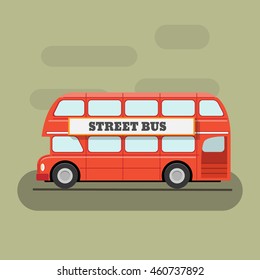 double-decker bus, vector, flat