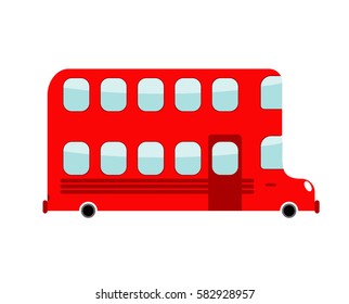 Double-decker cartoon style. london bus isolated. Transport on white background