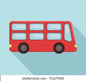 Double-decker Turist Bus Logo Over Blue. Vector Illustration