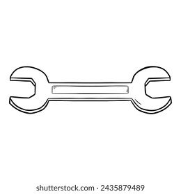 double-ended wrench illustration Outline vector	
