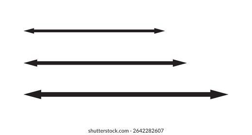 Double-headed arrows icon, symbol. Both side arrows vector. Bidirectional arrows vector. Vector illustration.