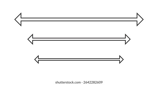 Double-headed arrows icon, symbol. Both side arrows vector. Bidirectional arrows vector. Vector illustration.