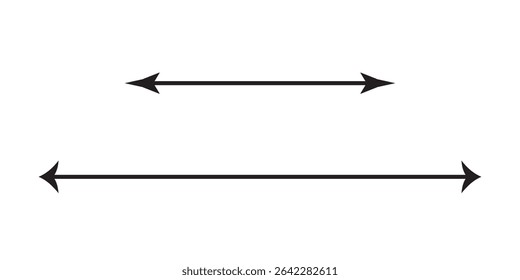 Double-headed arrows icon, symbol. Both side arrows vector. Bidirectional arrows vector. Vector illustration.