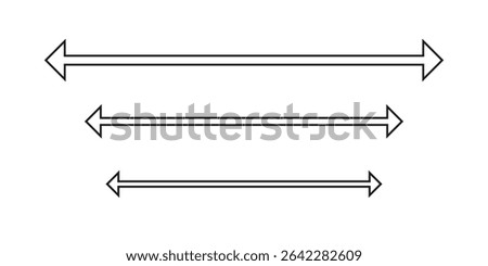 Double-headed arrows icon, symbol. Both side arrows vector. Bidirectional arrows vector. Vector illustration.