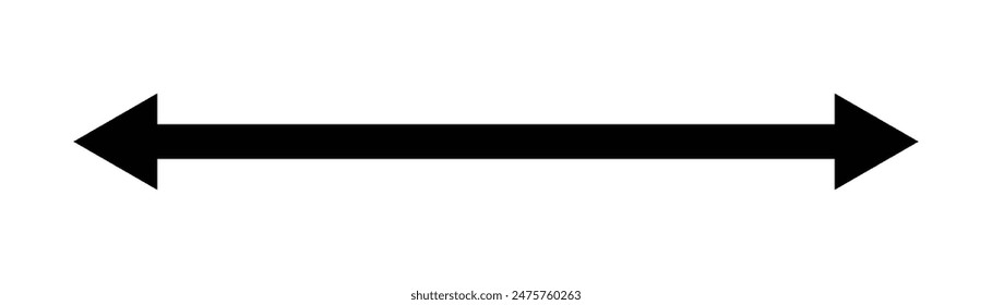 Double-headed arrows icon, two side simple icon vector design . Vector of trendy long arrows left and right in flat style eps 10.