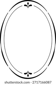 Double-Line Curved Oval Frame in Classic Retro Style