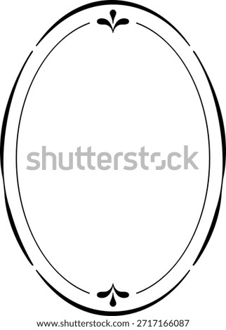 Double-Line Curved Oval Frame in Classic Retro Style