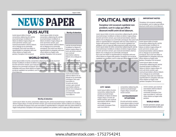 \
A double-page newspaper, two pages,\
latest news, up-to-date information on subsequent events in the\
world. A paper printout divided into columns contains important\
information and illustrations.\
