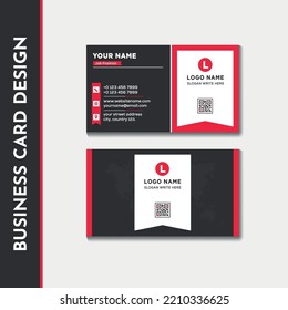 Double-sided Black and Red Corporate Business Card template design