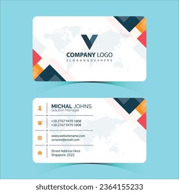 Plantilla de tarjeta de negocios de doble cara con diseño creativo