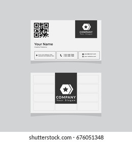 Double-sided Business Card Template. Flat Design Vector Illustration. Stationery Design