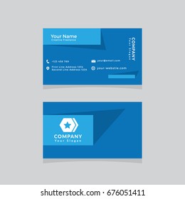 Double-sided Business Card Template. Flat Design Vector Illustration. Stationery Design