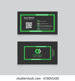 Double-sided Business Card Template. Flat Design Vector Illustration. Stationery Design