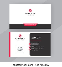 Diseño De Plantilla De Tarjeta De Negocios De Doble cara En Color Blanco Y Negro.