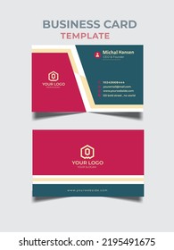 Double-sided Business Card Template. Portrait And Landscape Orientation. Horizontal And Vertical Layout. Vector Illustration