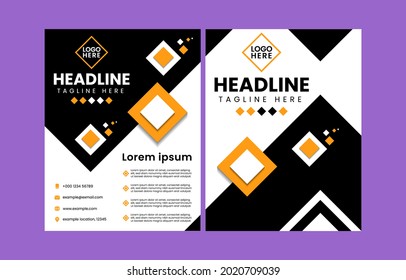 Double-sided business flyer, brochure vector design template
