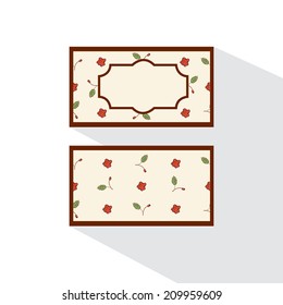 Double-sided card with abstract roses. Event design template. Flat