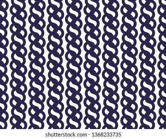 Double-Sided Chain Braided Batik Indigo Seamless Pattern