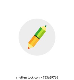 Double-sided color pencil flat vector icon, flat design