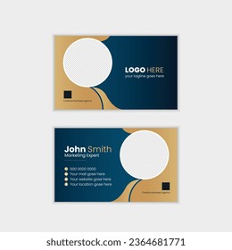 Double-sided corporate business card template . Stationery design vector set. office identity set. Flat style vector illustration