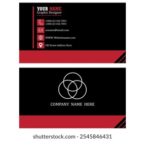 Double-sided corporate and personal uses business card template. Business card with vector and clean element.