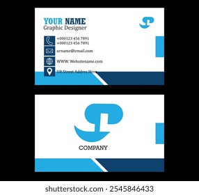 Double-sided corporate and personal uses business card template. Business card with vector and clean element.