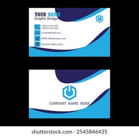 Double-sided corporate and personal uses business card template. Business card with vector and clean element.