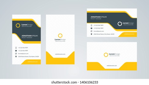 Double-sided creative business card template. Portrait and landscape orientation. Horizontal and vertical layout. Vector illustration
