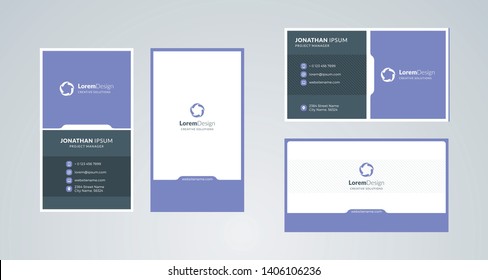 Double-sided creative business card template. Portrait and landscape orientation. Horizontal and vertical layout. Vector illustration