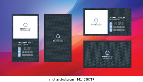 Double-sided creative business card template. Portrait and landscape orientation. Horizontal and vertical layout. Vector illustration