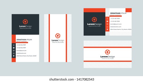 Double-sided creative business card template. Portrait and landscape orientation. Horizontal and vertical layout. Vector illustration