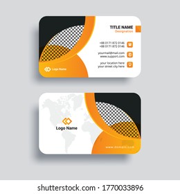 Double-sided creative business card template. Visiting card for business and personal use. Abstract vector illustration design.